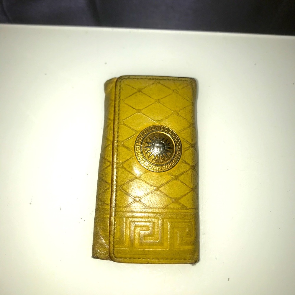 Versace yellow and gold key-holder trifold‎ wallet
